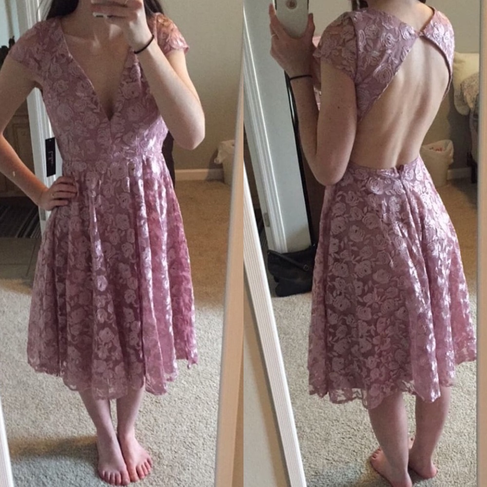 Lulus Jacqueline Floral Embroidered Open Back Dres - Picture 12 of 12